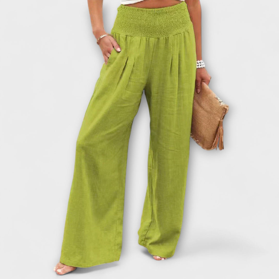 Julia Palazzo Hose | Weite Damen Sommerhose mit hohem Bund