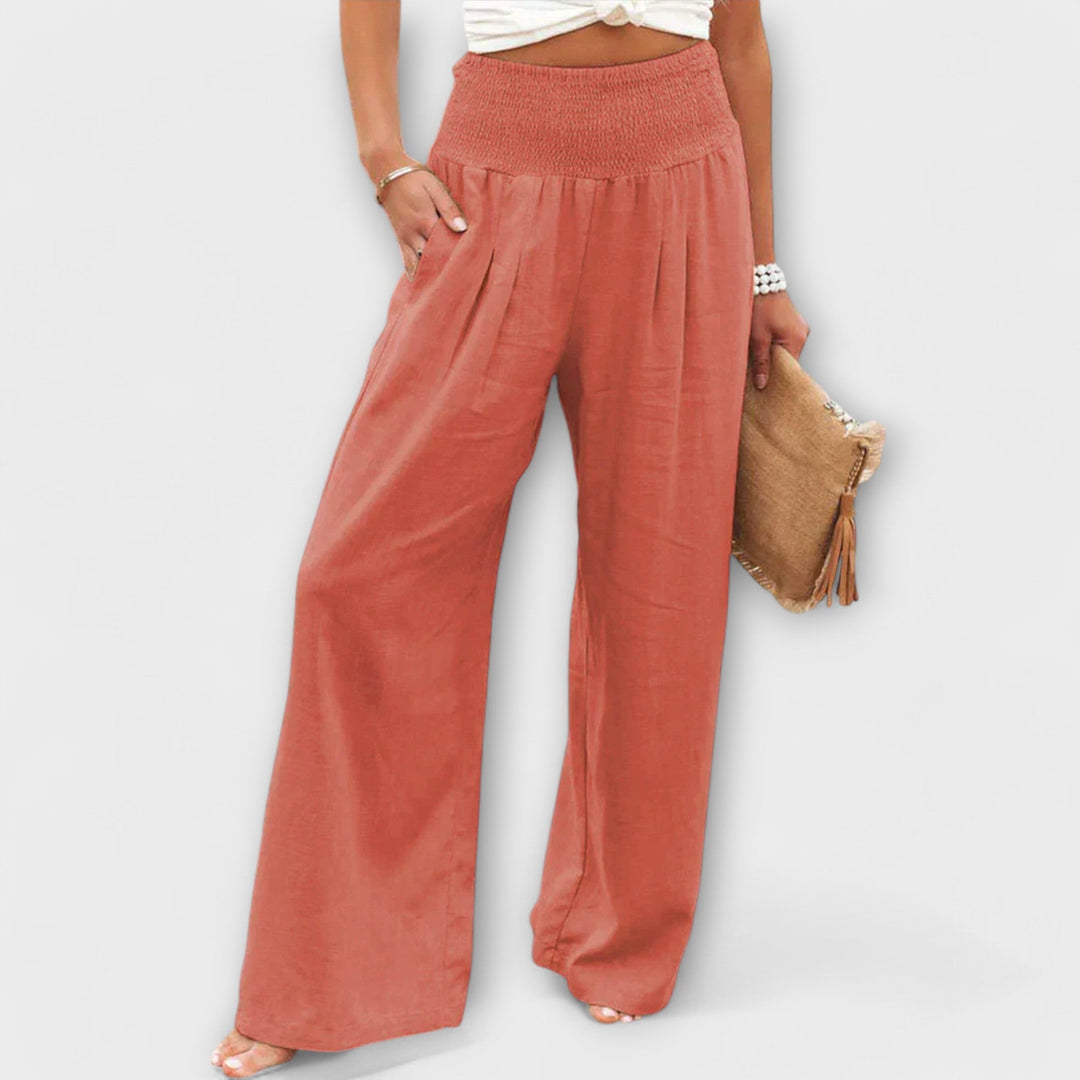 Julia Palazzo Hose | Weite Damen Sommerhose mit hohem Bund