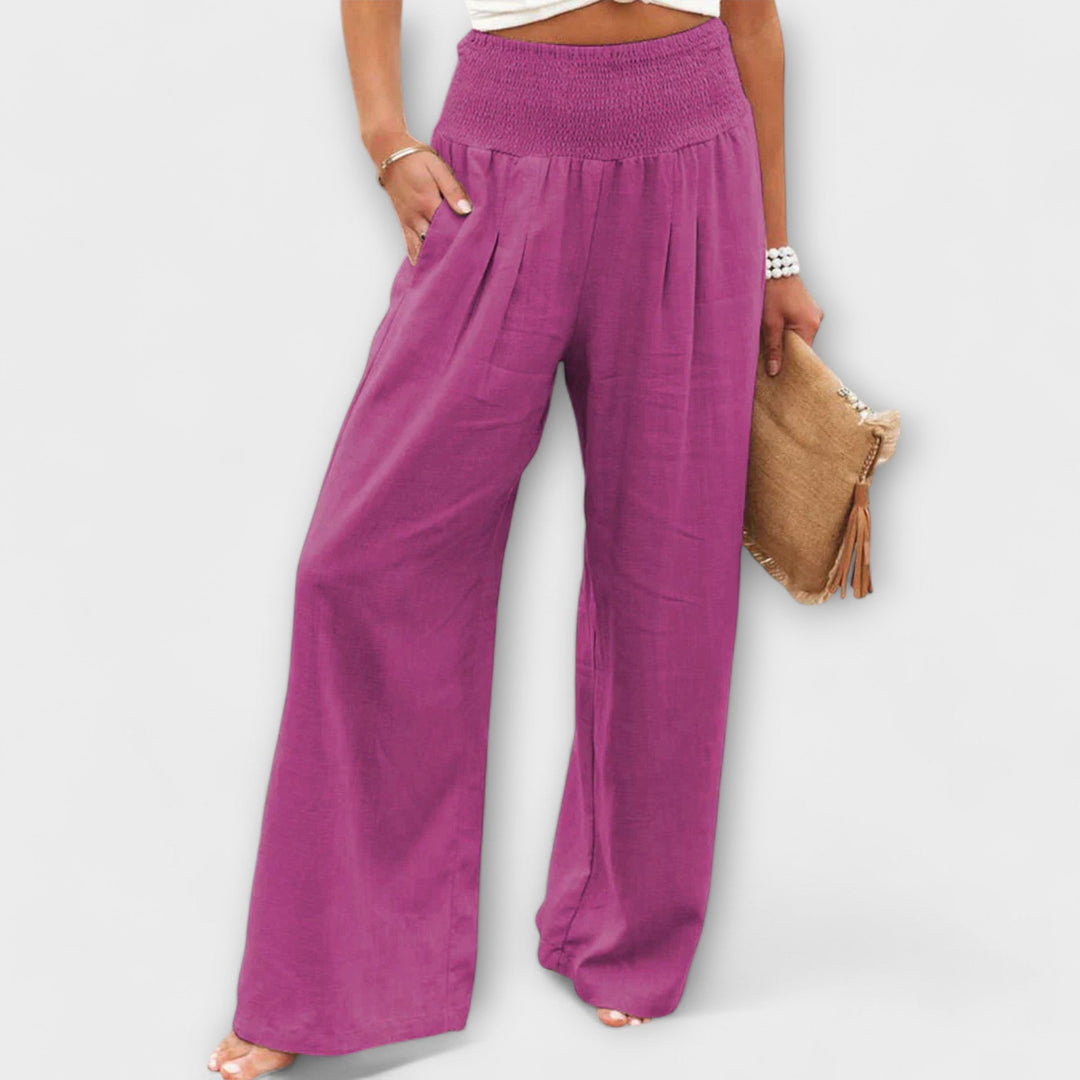 Julia Palazzo Hose | Weite Damen Sommerhose mit hohem Bund
