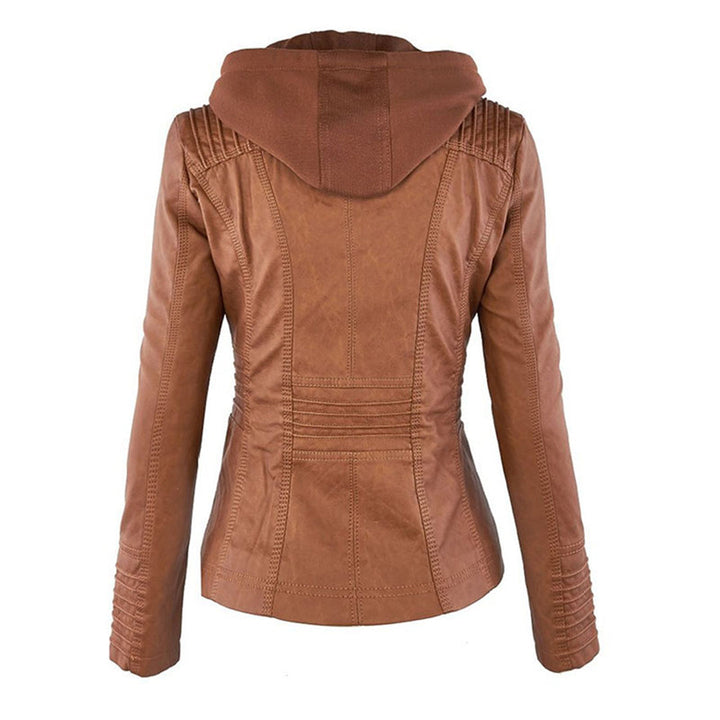 Lederjacke für Damen - Wetterfester jacke mit Kapuze