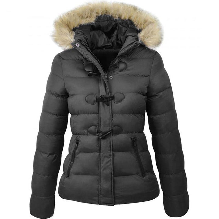 Lange Waterdichte puffer winterjas met bontkraag voor dames