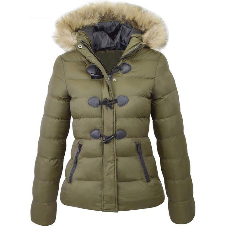 Lange Waterdichte puffer winterjas met bontkraag voor dames