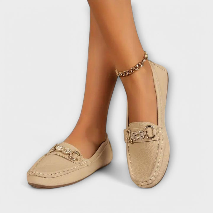 Loscano Mokassins | Bequeme Damen Loafer mit Schmuckschnalle