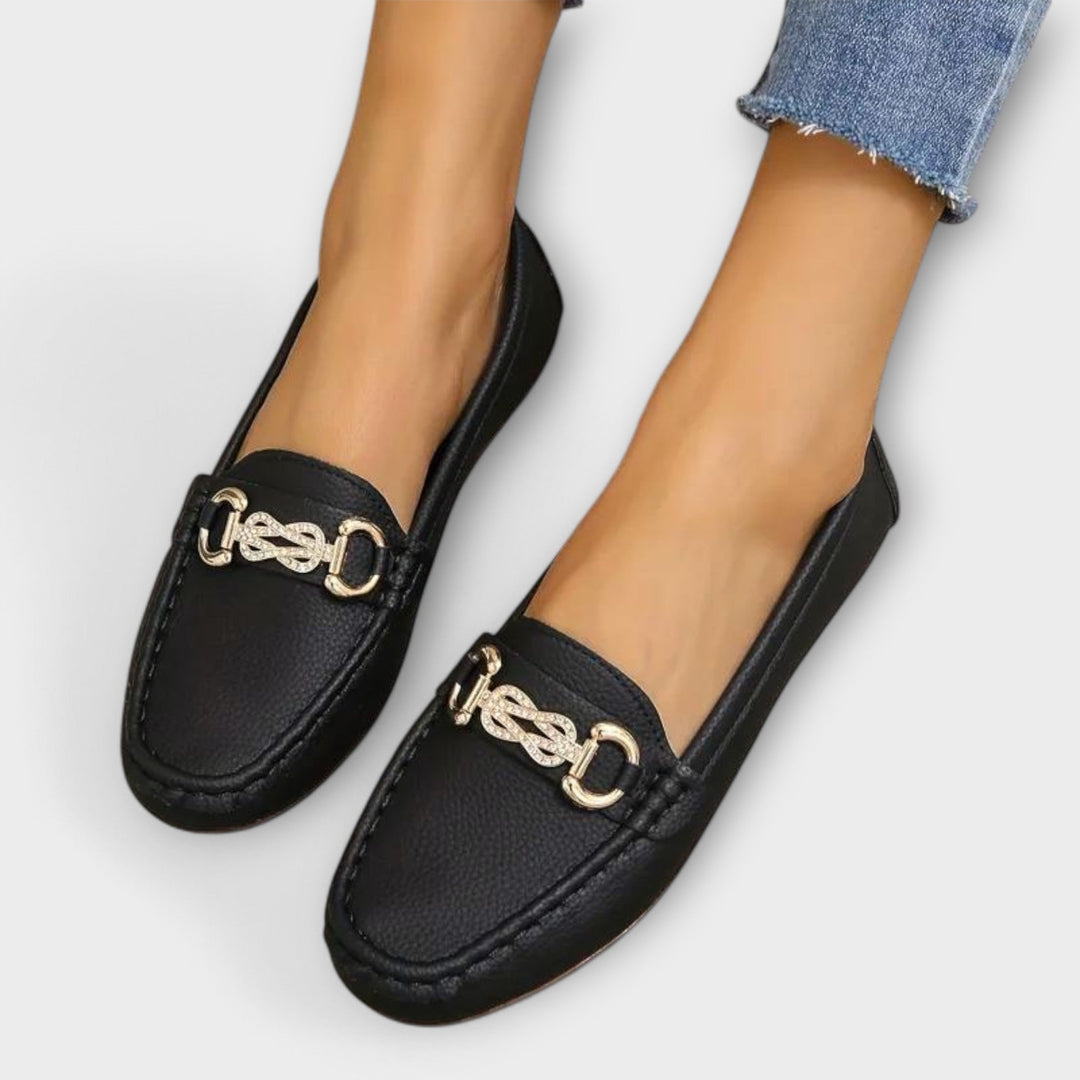 Loscano Mokassins | Bequeme Damen Loafer mit Schmuckschnalle