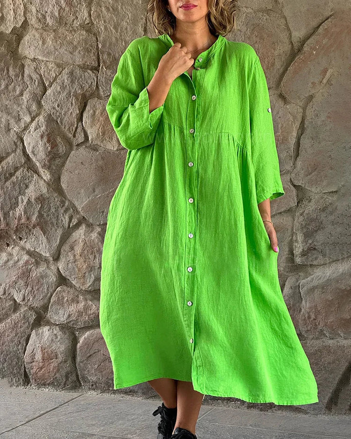 Lockeres Hemdkleid Knopfleiste