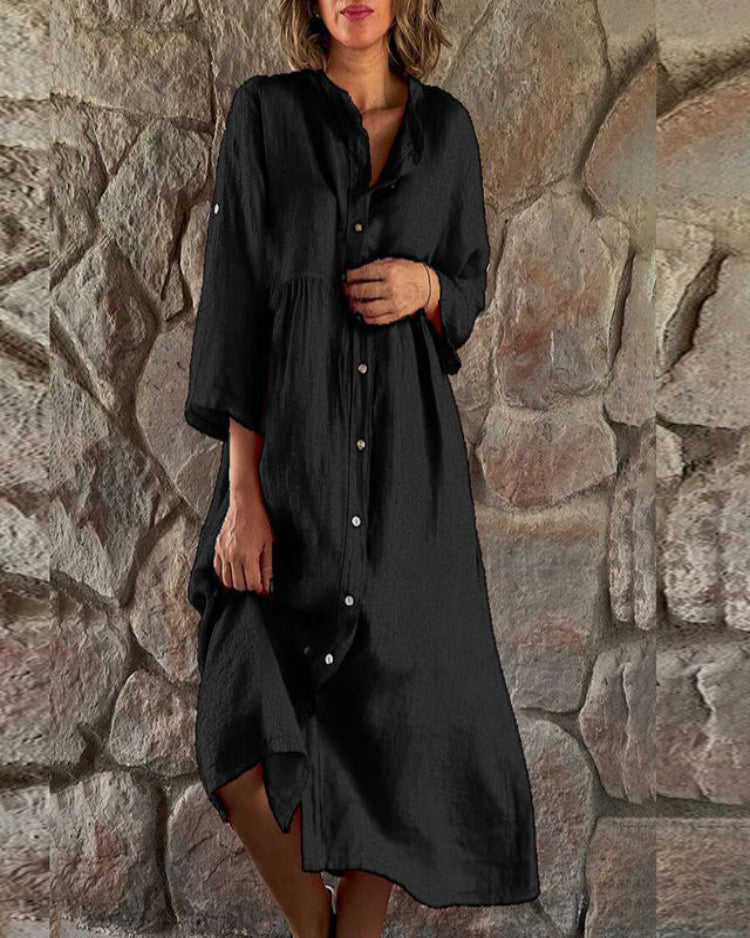 Lockeres Hemdkleid Knopfleiste