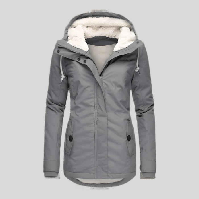 Winterjacke für Damen - Lange Wasserdichte Jacke Mit Kapuze & Futter