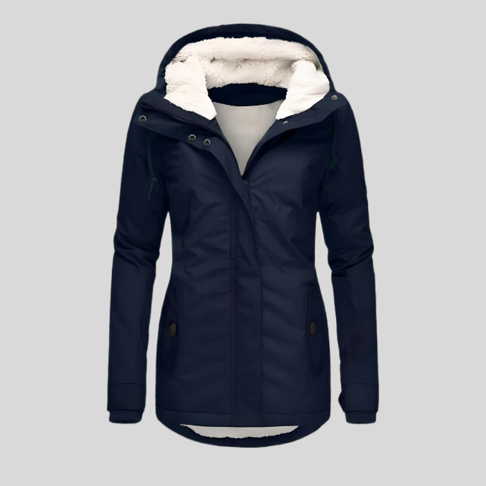 Winterjacke für Damen - Lange Wasserdichte Jacke Mit Kapuze & Futter