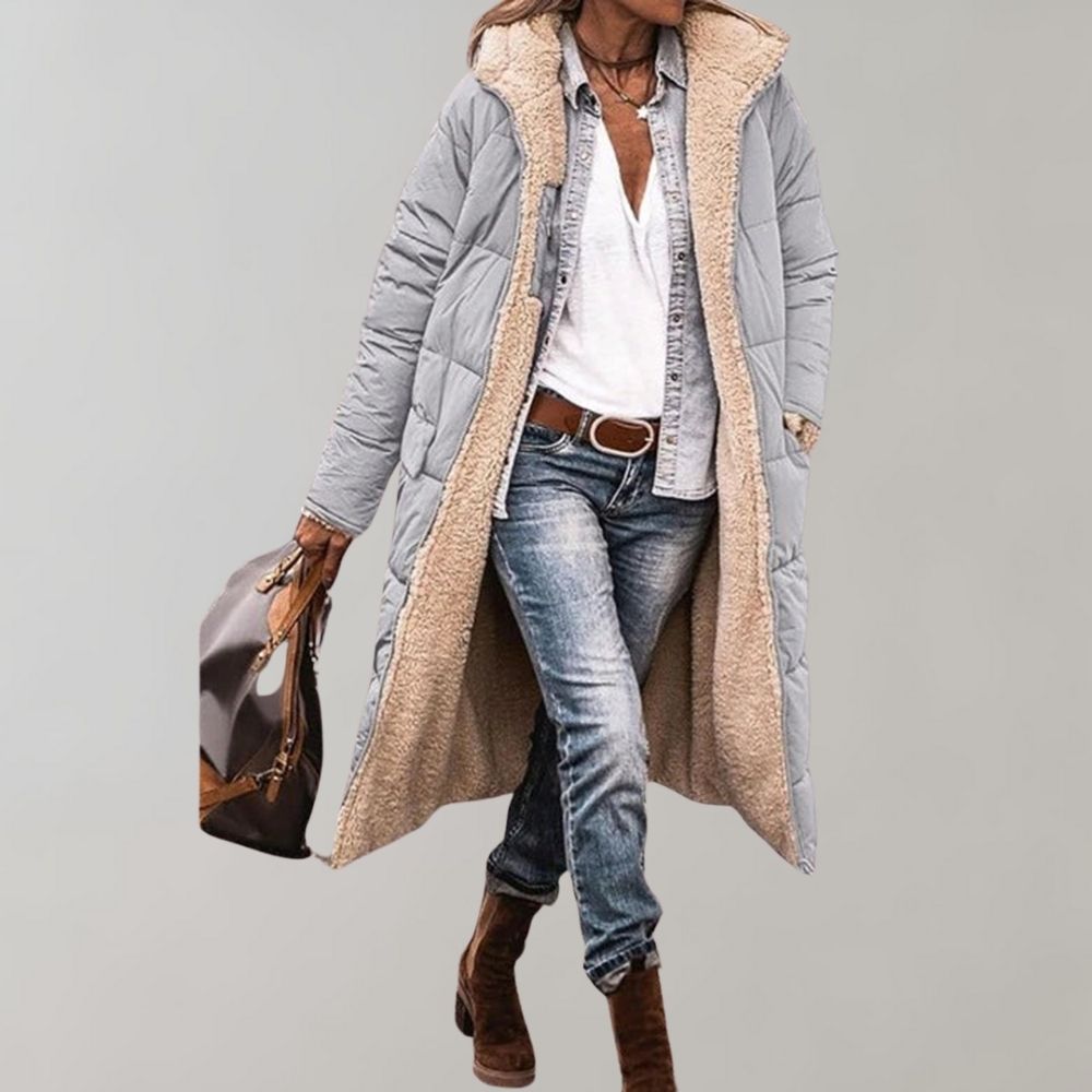 Margiela Maris Mantel | Modischer langer Wintermantel mit warmer Fleece-Innenseite