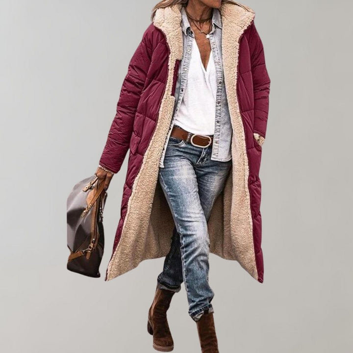 Margiela Maris Mantel | Modischer langer Wintermantel mit warmer Fleece-Innenseite