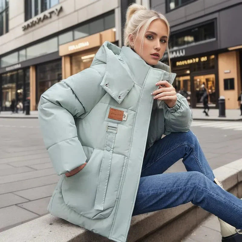 Damen Winterjacke – Warmer Daunenmantel mit Kapuze für kalte Tage