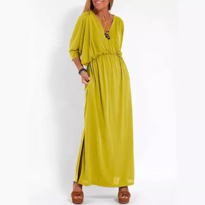 Sommerkleid für Damen - Luftiges Maxikleid mit 3/4 Ärmeln