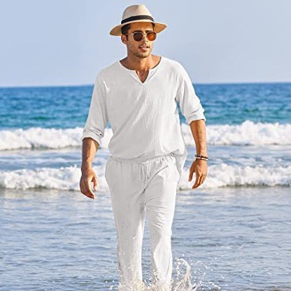 Gents Leinen Set | Luxuriöses Leinen-optik Sommer-Set