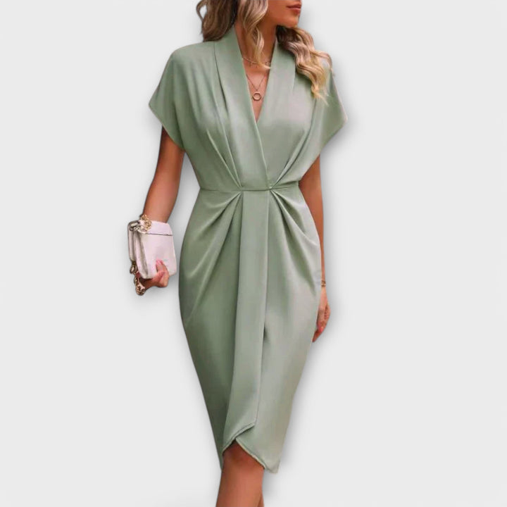 Wickelkleid für Damen - Stilvolles Midi Abendkleid für Sommer