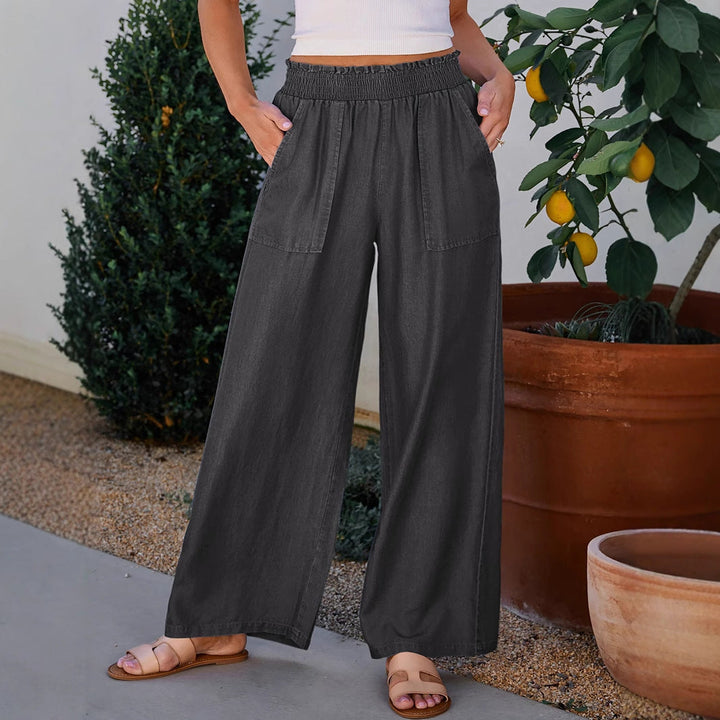 Freizeithose für Damen - Bequeme luftige Palazzo Hose für den Sommer