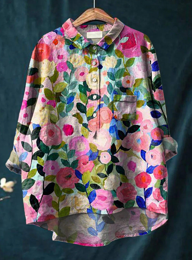 Claudia Bluse | Klassische Bluse Mit Blumenmuster