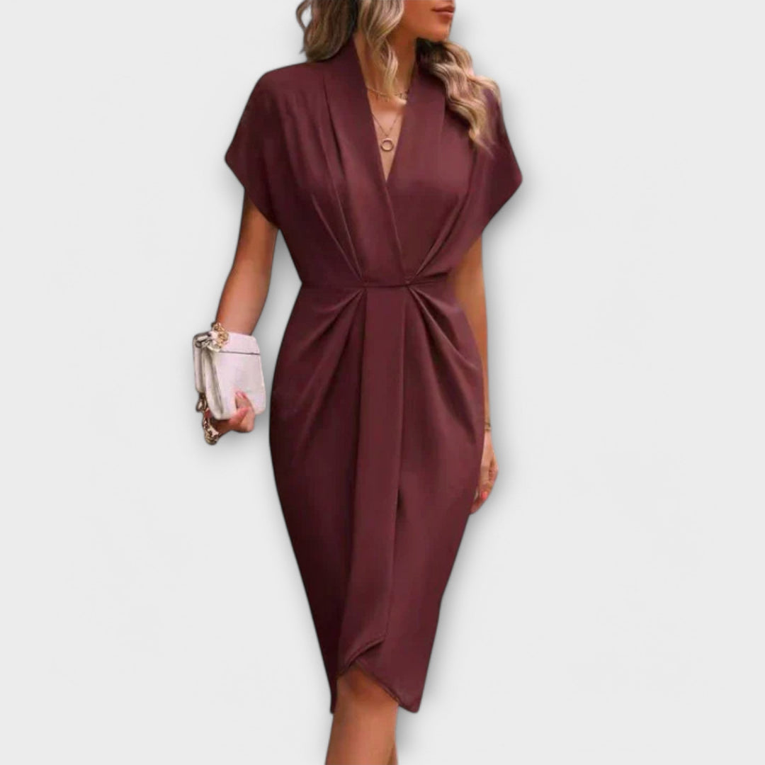 Wickelkleid für Damen - Stilvolles Midi Abendkleid für Sommer