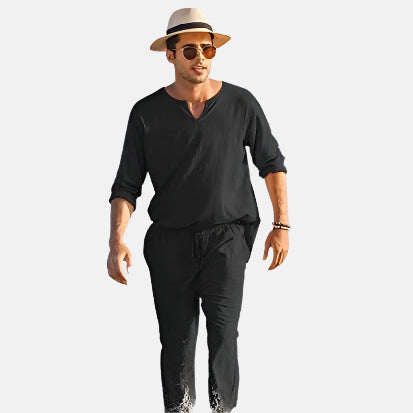 Gents Leinen Set | Luxuriöses Leinen-optik Sommer-Set