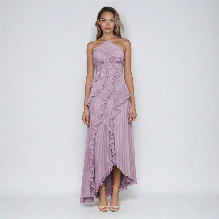Maxikleid für Damen - Elegantes Flüsterndes Fliederkleid für Sommer
