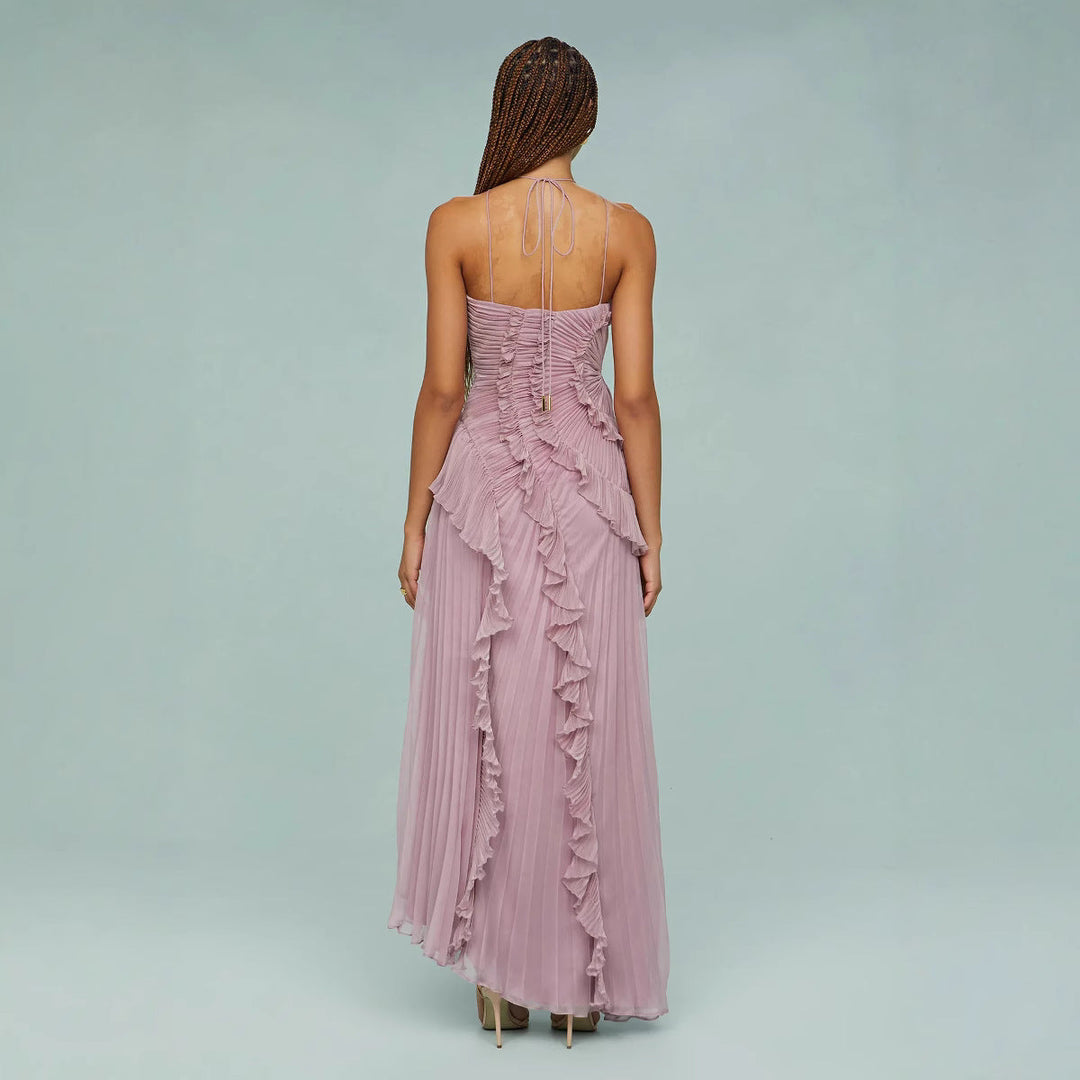 Maxikleid für Damen - Elegantes Flüsterndes Fliederkleid für Sommer
