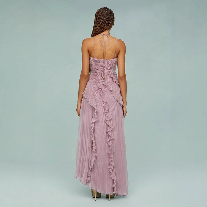 Maxikleid für Damen - Elegantes Flüsterndes Fliederkleid für Sommer