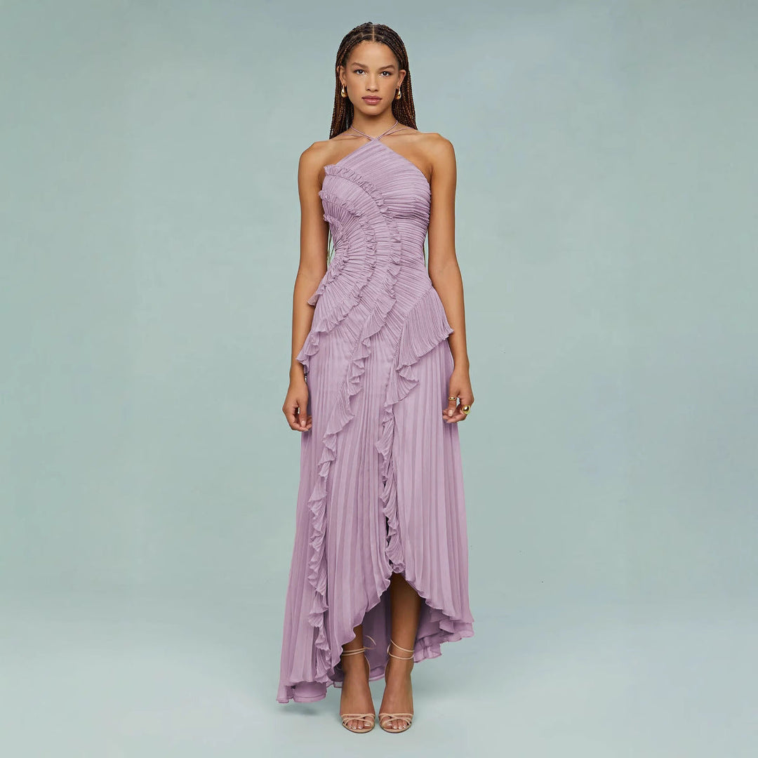 Maxikleid für Damen - Elegantes Flüsterndes Fliederkleid für Sommer