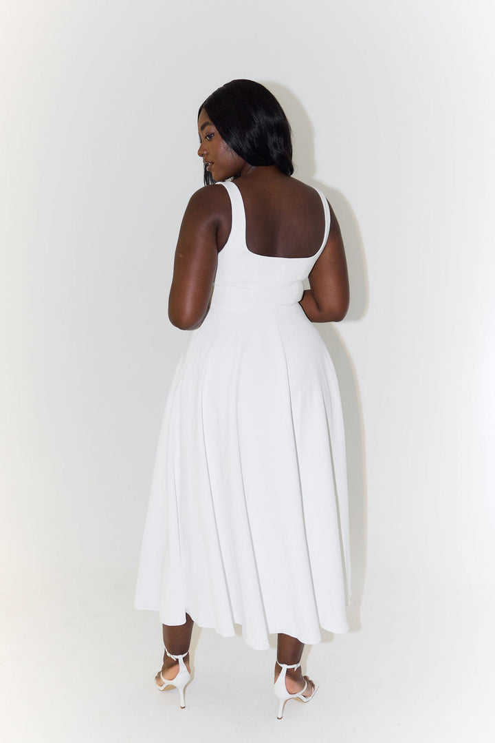 Abendkleid für Damen - Elegantes Midi-Trägerkleid für Sommer