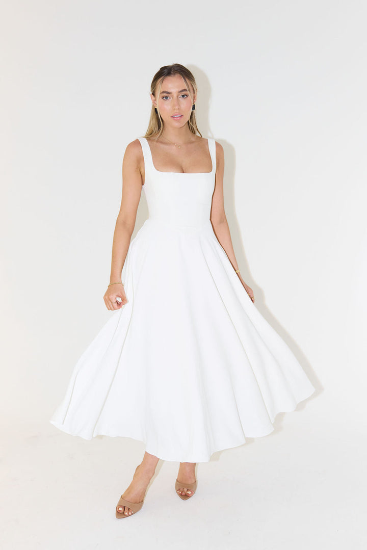 Abendkleid für Damen - Elegantes Midi-Trägerkleid für Sommer