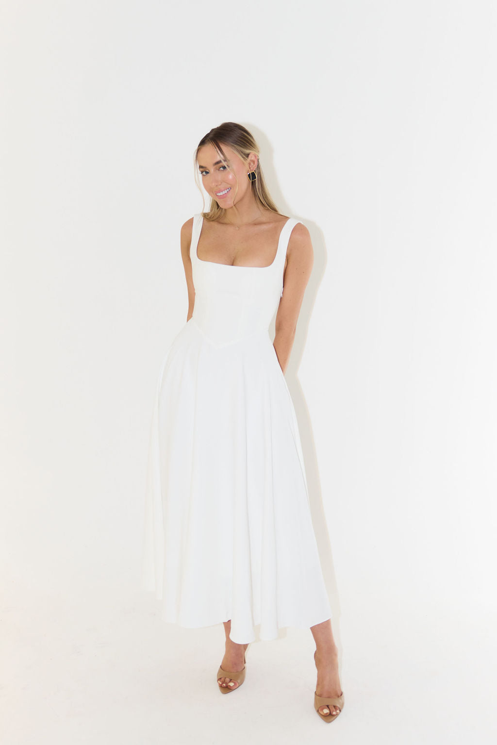 Abendkleid für Damen - Elegantes Midi-Trägerkleid für Sommer
