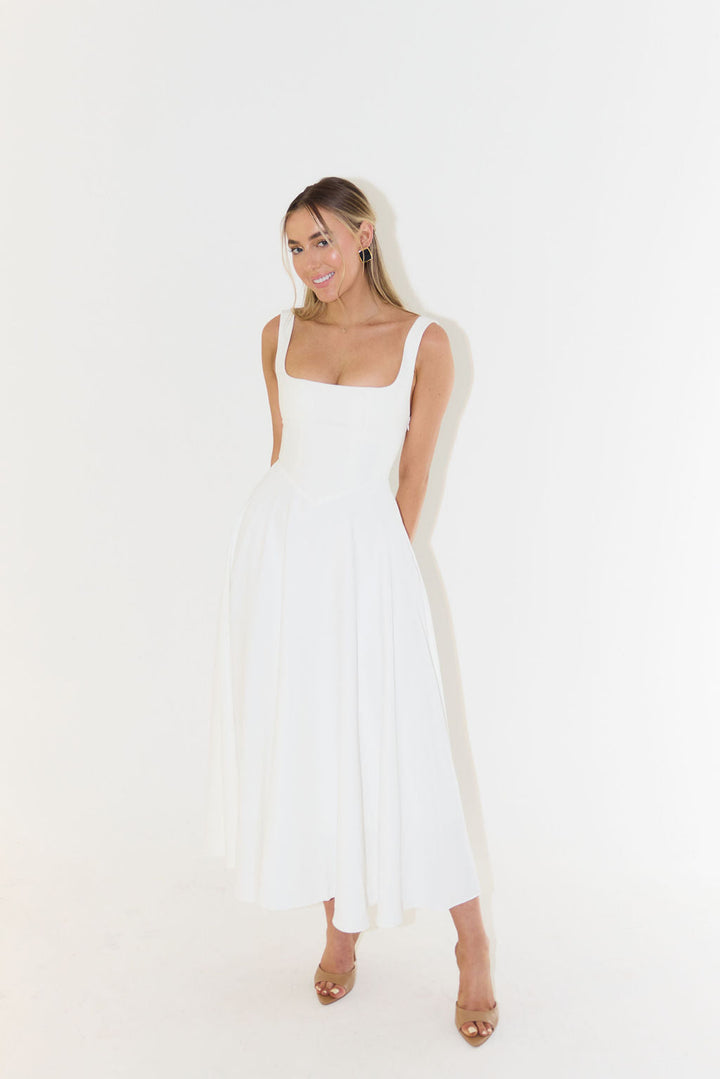 Abendkleid für Damen - Elegantes Midi-Trägerkleid für Sommer