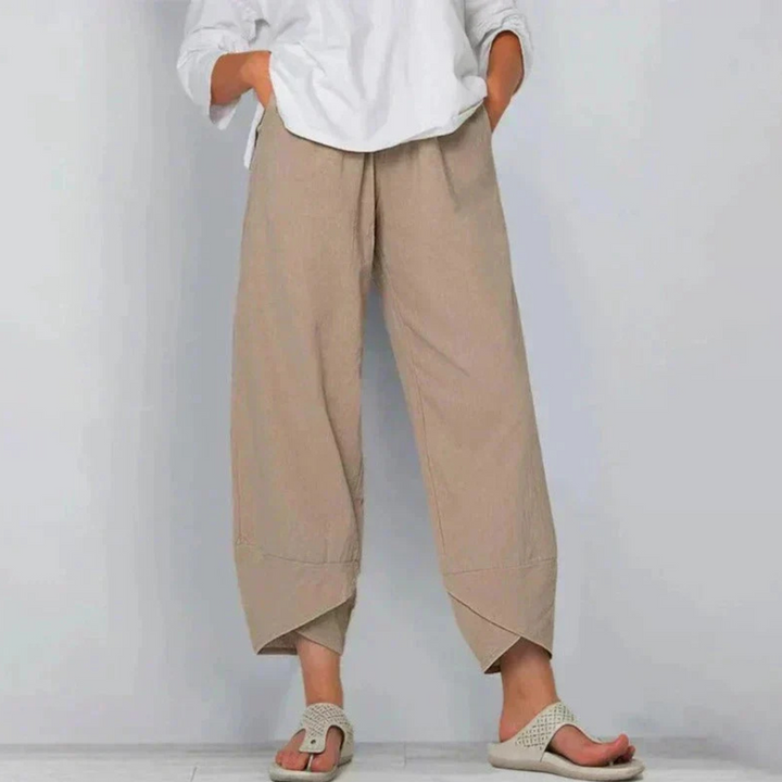 Sommerhose für Damen - Luftiges Palazzo Hose mit Gummibund