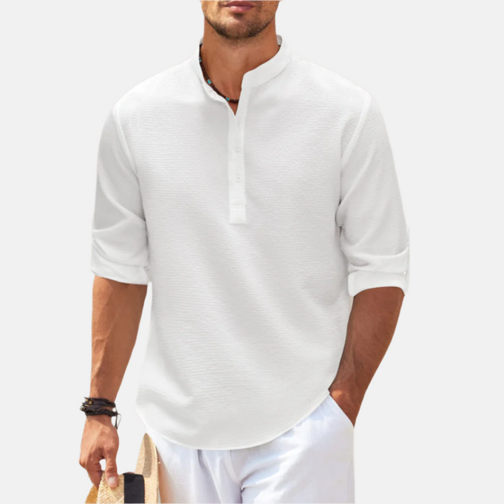 Gents hemd | Premium Mao-Kragen Hemd für den Sommer