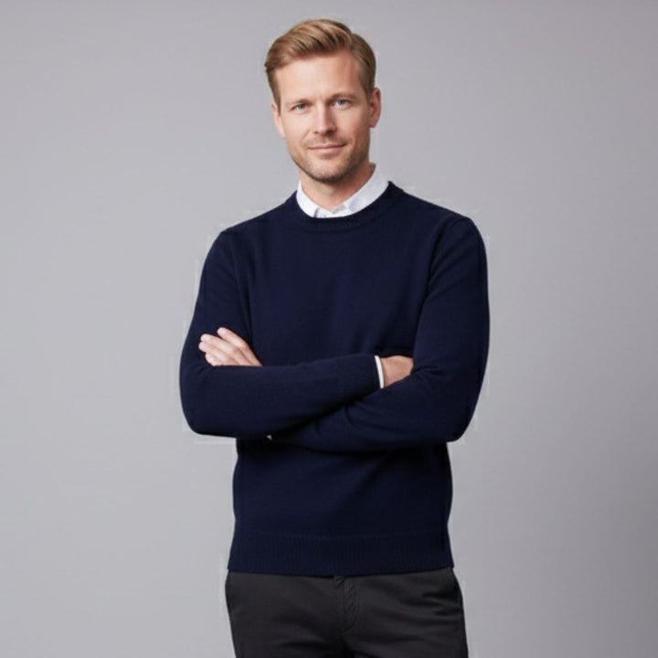 Klassischer Herren Winter Pullover – Eleganter Feinstrick-Pullover mit Rundhals für Business & Freizeit