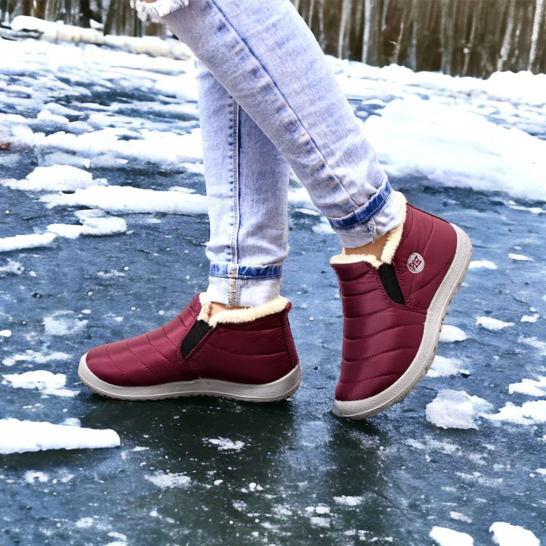 Gefütterte Winterschuhe für Damen - Wasserabweisende Schlupf-Stiefeletten mit rutschfester Sohle