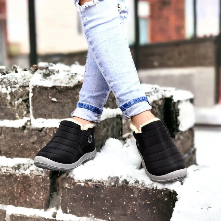 Gefütterte Winterschuhe für Damen - Wasserabweisende Schlupf-Stiefeletten mit rutschfester Sohle