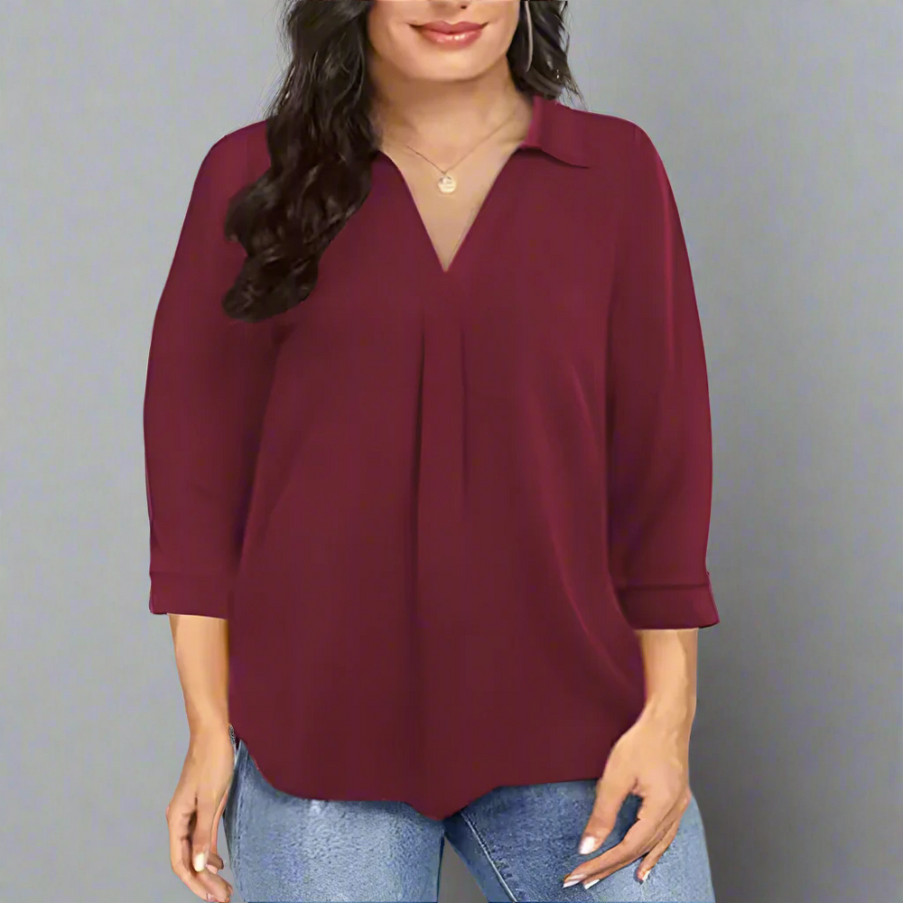 Plus Size Tunika V-Ausschnitt