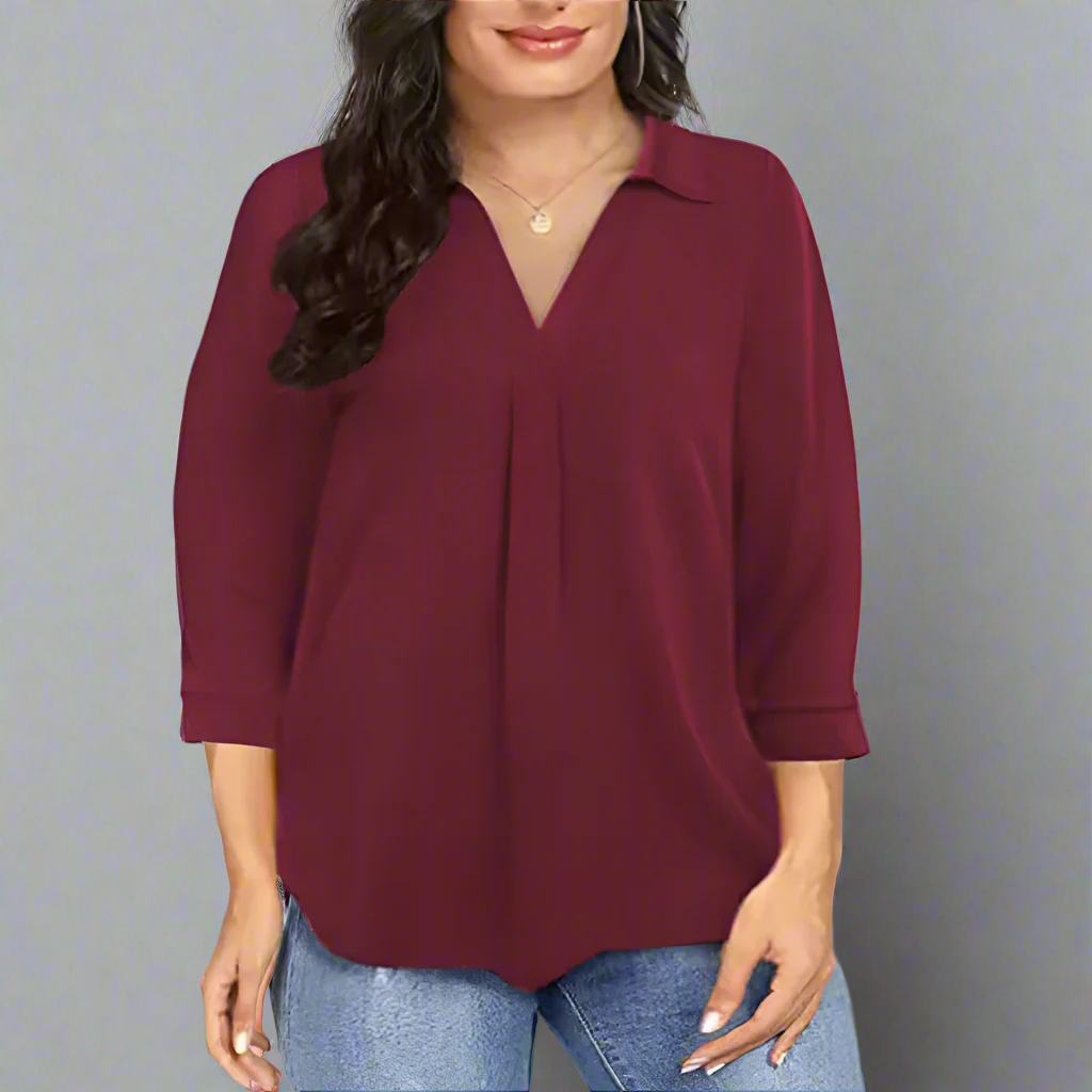 Plus Size Tunika V-Ausschnitt