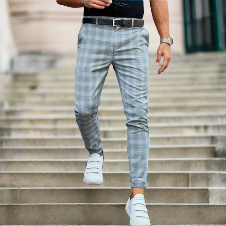 Ludwig Premium Hosen | Moderne karierte Slim-Fit-Herrenhose mit Pockets