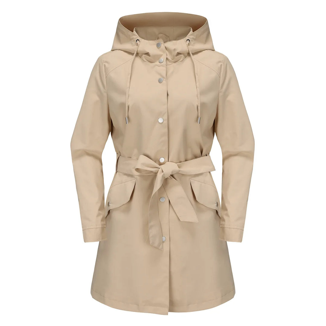 Carmen Regenjacke -  Wasserfeste Lange Damen Jacke mit Kapuze