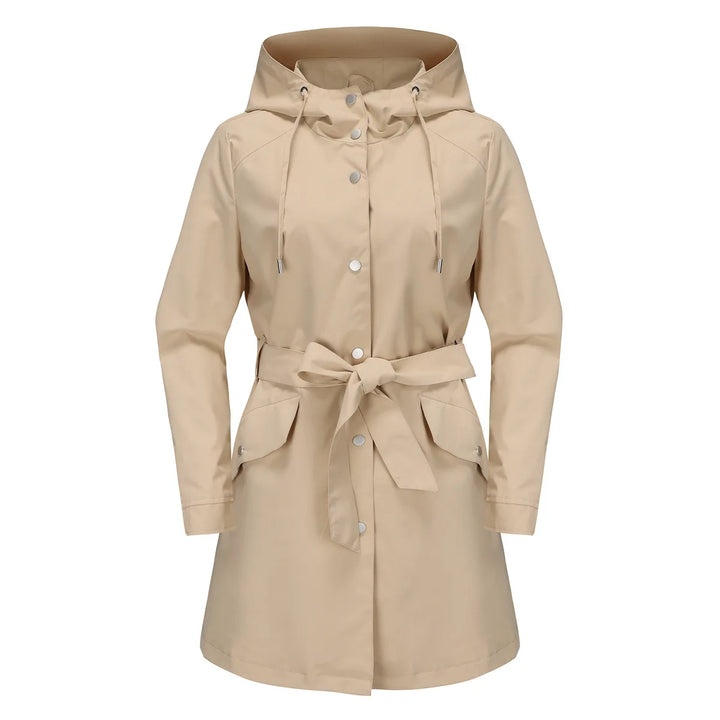 Carmen Regenjacke -  Wasserfeste Lange Damen Jacke mit Kapuze