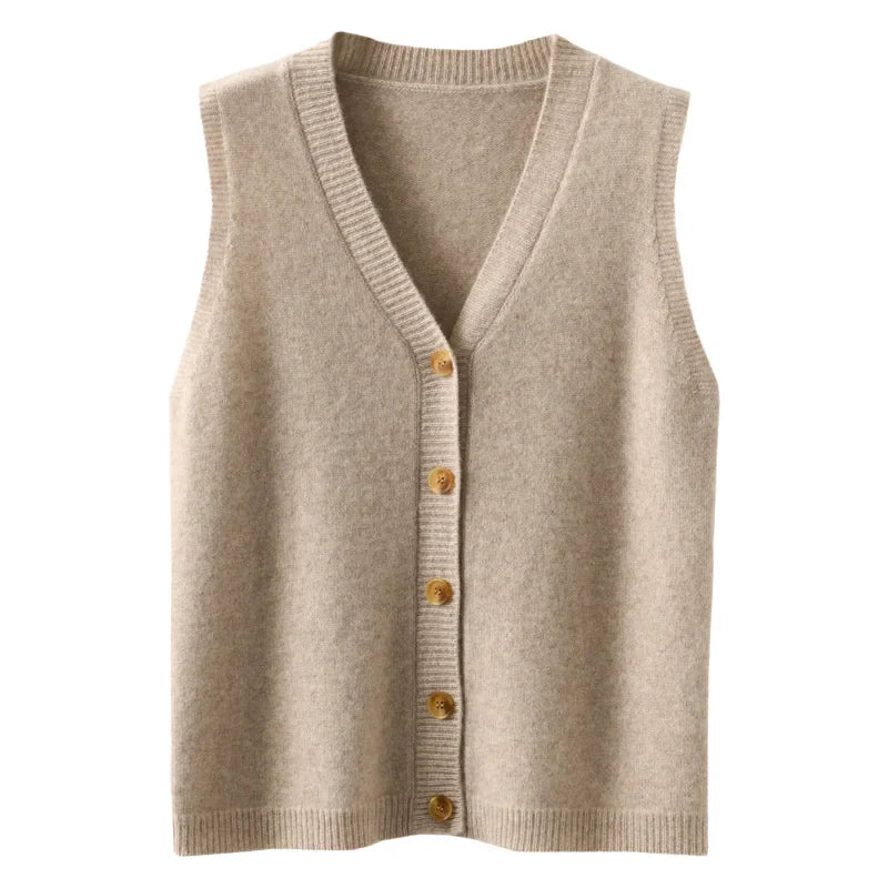 Strickweste für den Herbst - Vintage ärmellose Strickweste für Damen