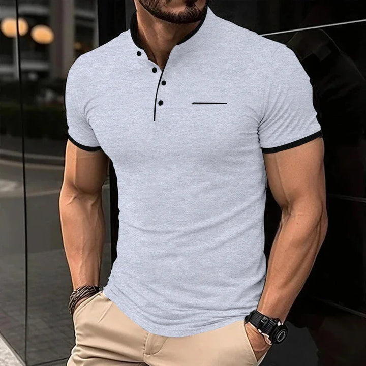 Henley T-shirt für Herren -  Elegantes T-shirt mit Brusttasche für Sommer