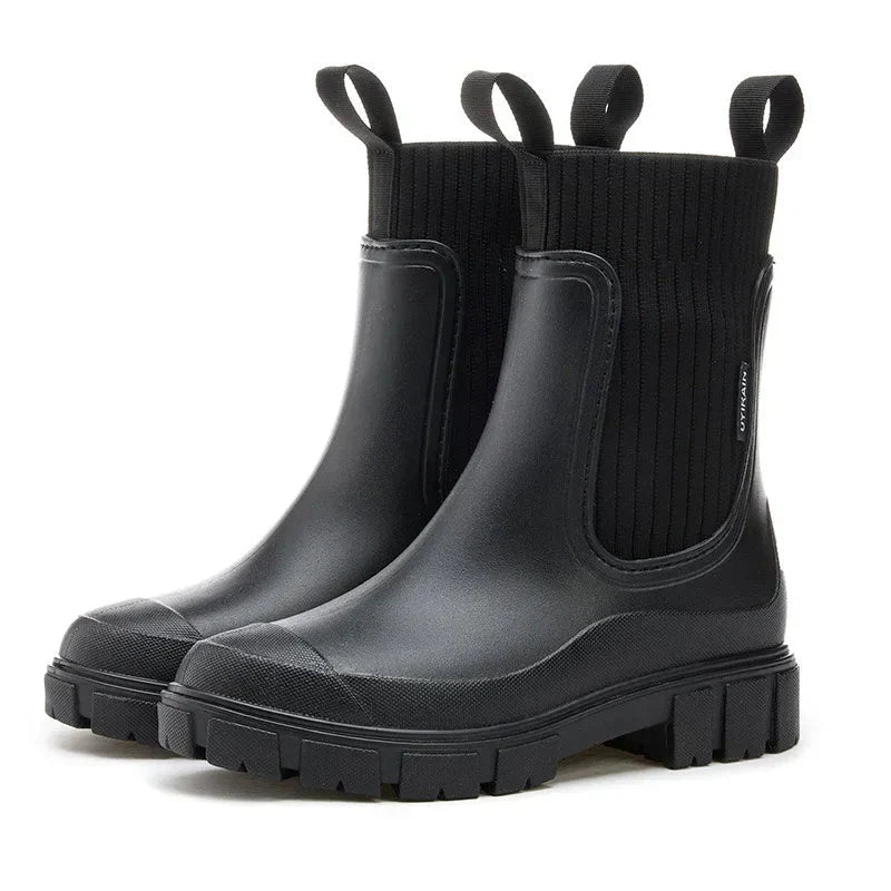 Regenstiefel für den Herbst - Stylische Warme Wasserdichte Gummistiefel mit Komfort für Damen
