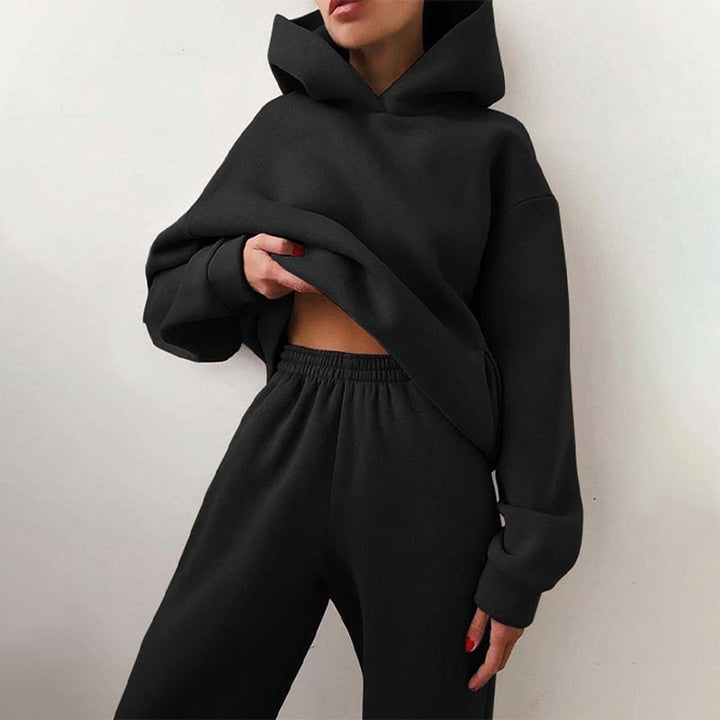 Loscini Loungeweat Set | Zweiteiler-set mit Hoodie und Jogger Für Damen
