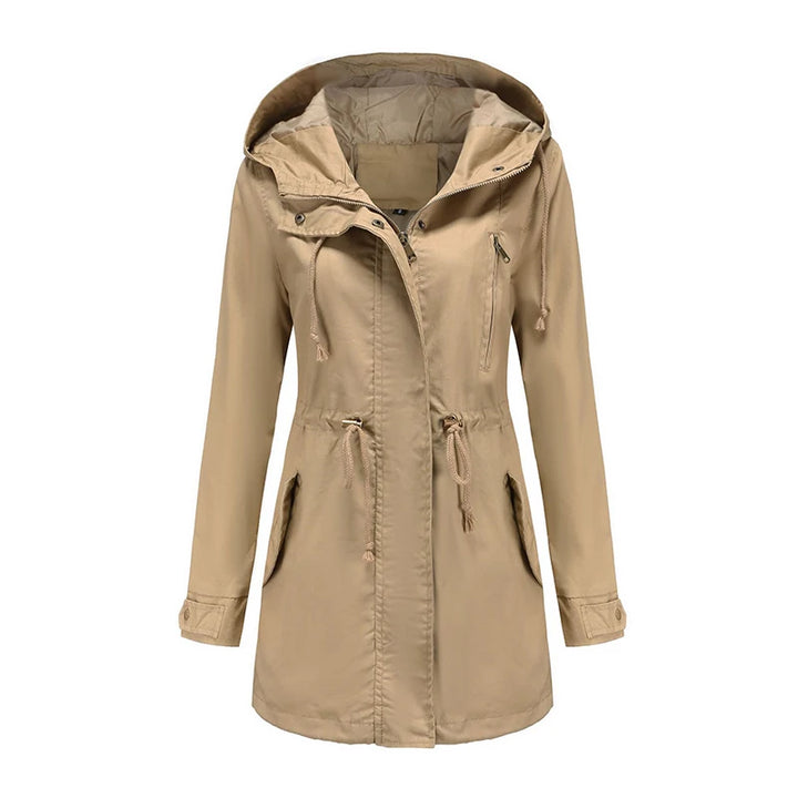 Mila Regenjacke -  Wasserfeste Lange Damen Jacke mit Kapuze