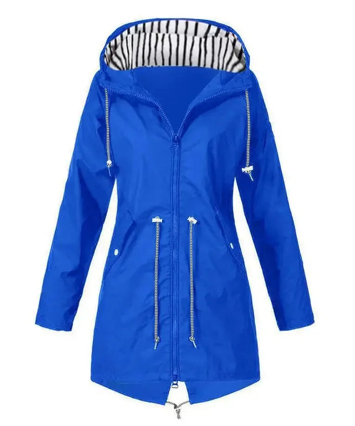 Viva Regenjacke -  Wasserfeste Lange Damen Jacke mit Kapuze