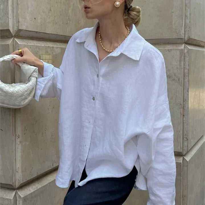 Oversized Bluse - Elegante Lockere Langarmbluse
