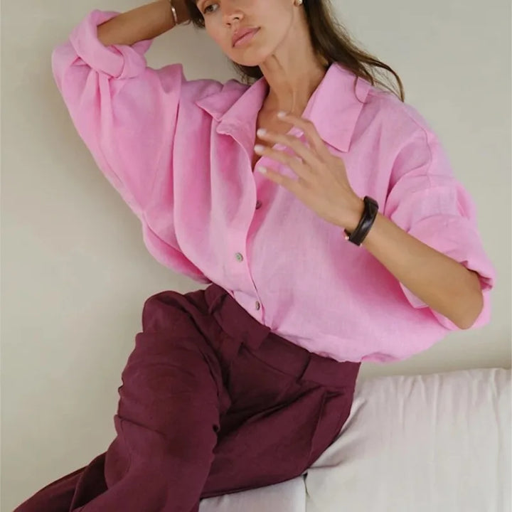 Oversized Bluse - Elegante Lockere Langarmbluse