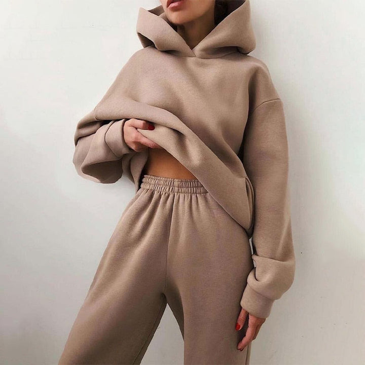 Loscini Loungeweat Set | Zweiteiler-set mit Hoodie und Jogger Für Damen