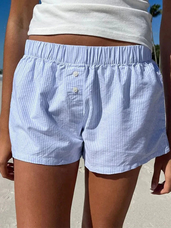 Shorts für Damen - Luftige Gestreifte Kurze Hose für Sommer